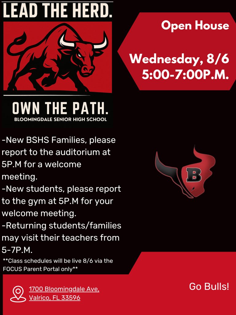 Bloomingdale SHS (@bloomingdaleshs) on Twitter photo We look forward to seeing you at our Open House, 8/6! We look forward to seeing you at our Open House, 8/6!