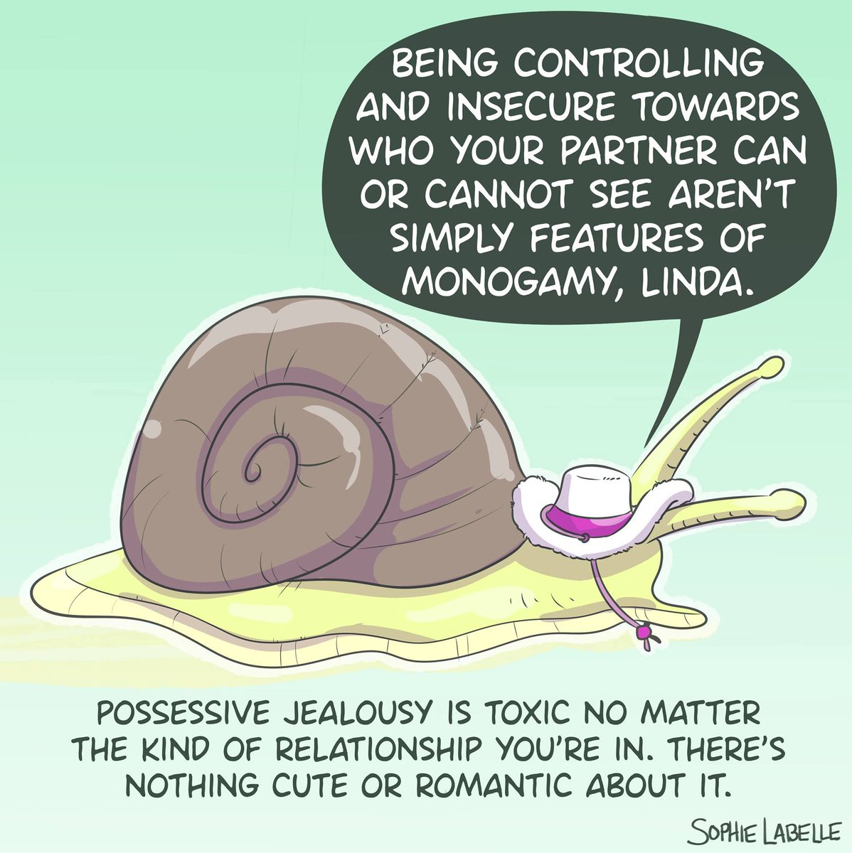 AssignedMale's tweet image. Possessive jealousy is toxic no matter the kind of relationship you're in. There's nothing cute or romantic about it. So don’t use it as a “cute” reason why you don’t “do” polyamory.