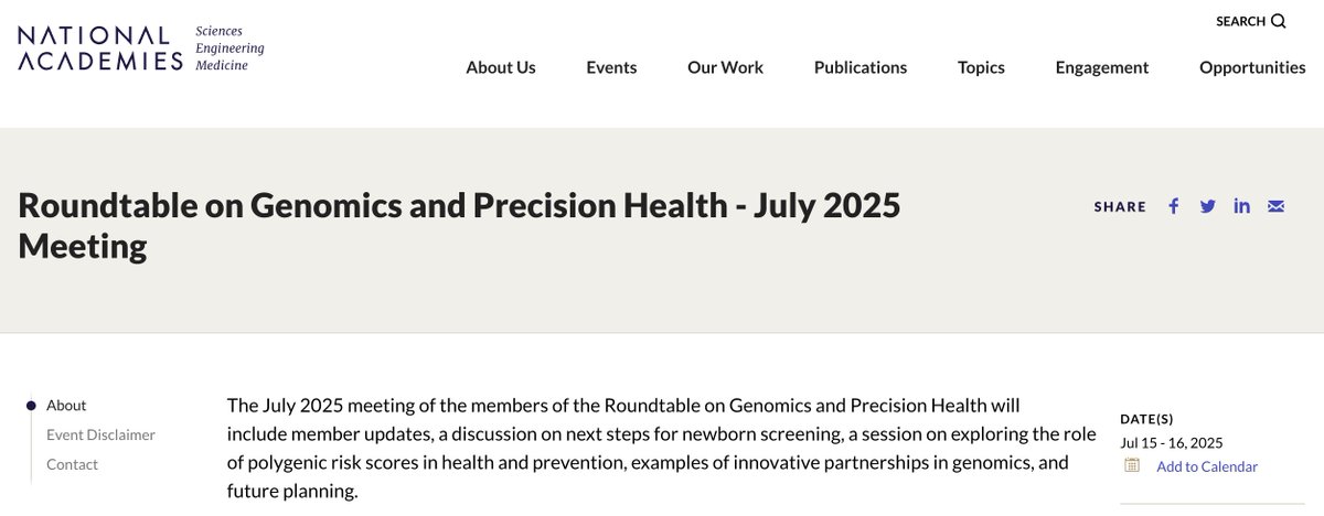 pnatarajanmd's tweet image. Honored to join @theNASEM Roundtable on Genomics and Precision Health today, exploring the role of polygenic risk scores in health and prevention nationalacademies.org/event/45401_07…
