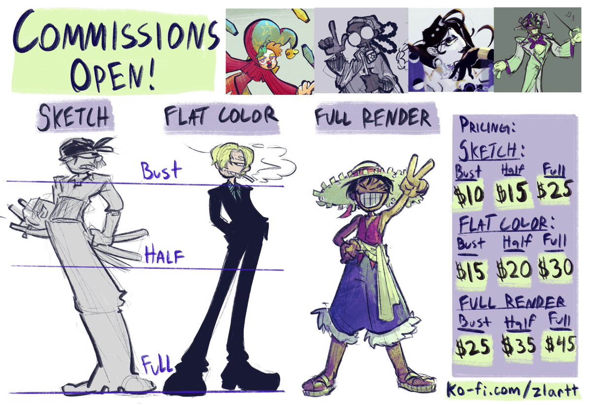 Zlartt's tweet image. ‼️COMMISSIONS ARE OPENED‼️
finally set up my character commissions on ko-fi please check it out 😋 ko-fi.com/zlartt/commiss…
