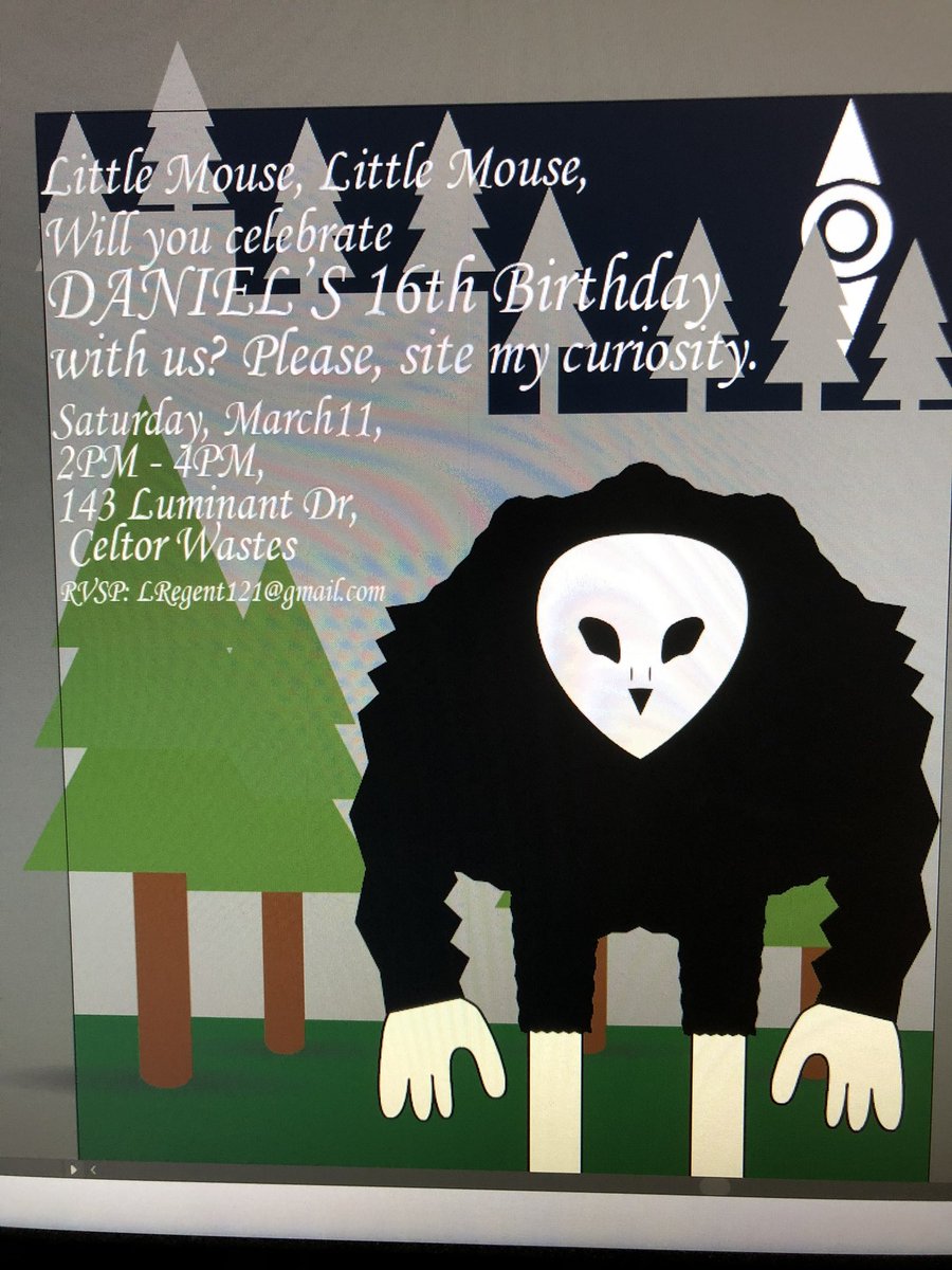 PortableBoi's tweet image. i forgot I made a deepwoken birthday invitation card in high school and im obligated to show you now.