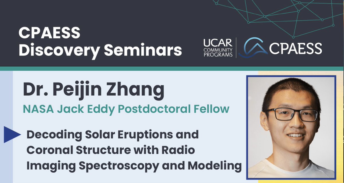If you missed this stellar talk, you can see it now!

🌞🛰️ Dr. Peijin Zhang shares his research on “Decoding Solar Eruptions and Coronal Structure with Radio Imaging Spectroscopy &amp; Modeling”

🎥 Watch now: youtu.be/i-CK6Z7WJNQ?si…

#Heliophysics #SpaceWeather #NASAjackeddy