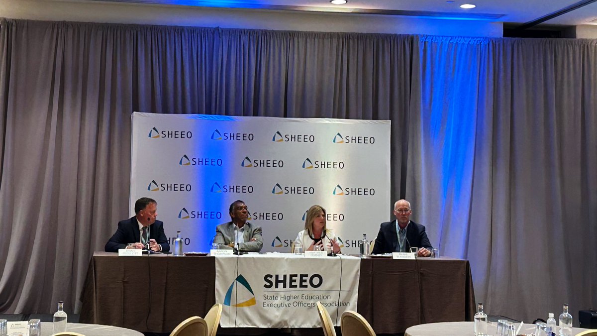 SHEEOed's tweet image. We’re diving into academic programming in times of uncertainty with our next panel, including insights and processes from @CPENews, @SDRegents, @ksregents.