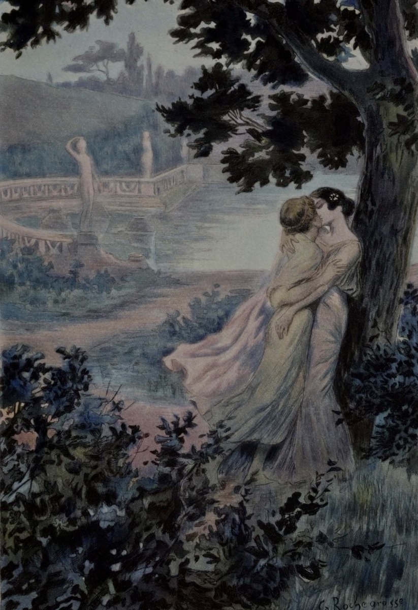 Georges Rochegrosse - Two Women Kissing in Nature