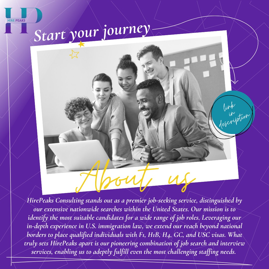 About HirePeaks Consulting!

Get the right team behind you &amp; HirePeaks Consulting is here to guide you!  Let's Connect! Interested Candidates Can Apply from our website:  hirepeaks.com/#4c154e4a-0237…  
Hit that ➡️ Reshare button and help them land their dream job!  #jobseekers