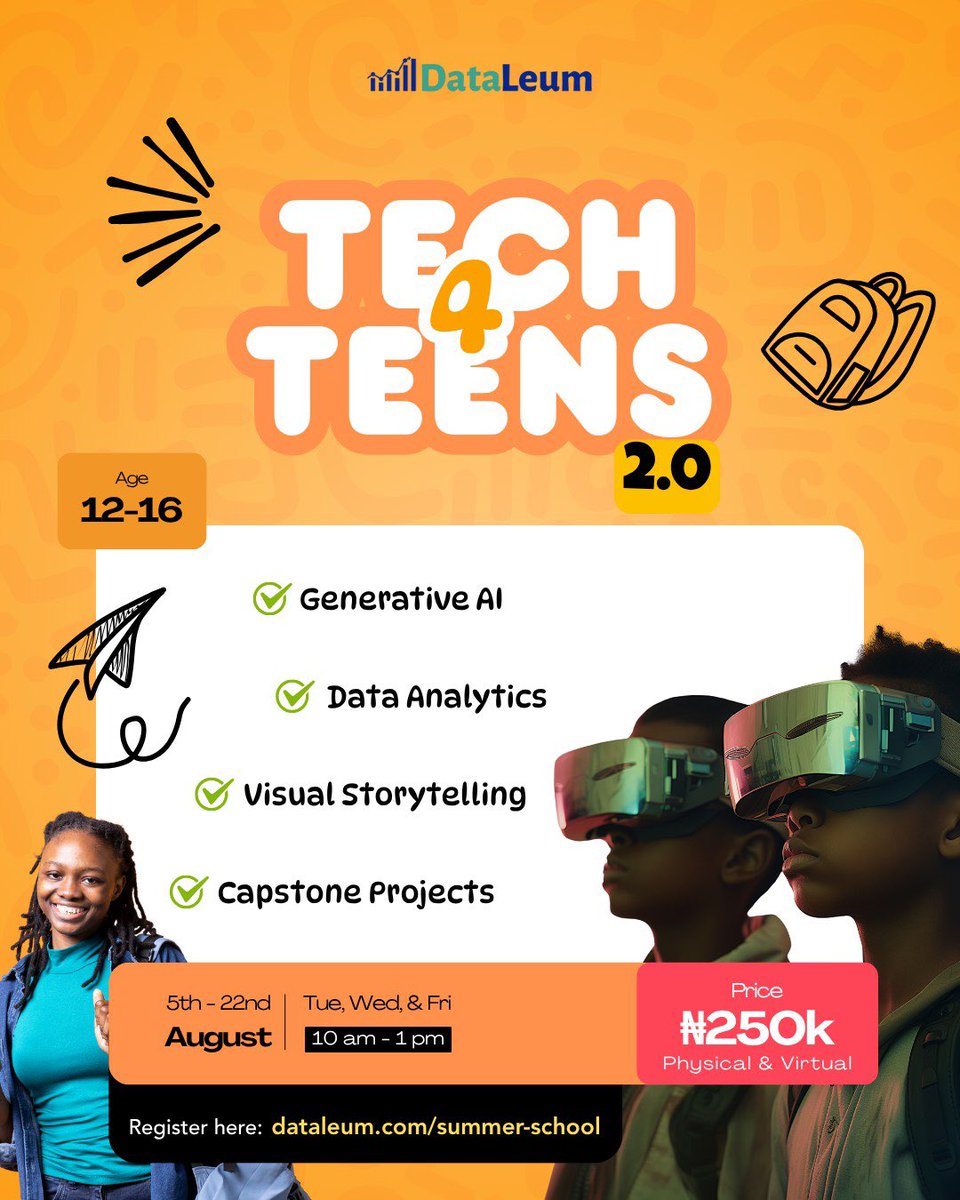 🎯 If you know a teen, or love one, this is for them.

This summer, don’t just let teens scroll, let them grow.

Teens are already spending hours online, why not turn that time into something powerful?

🌍 Share this flyer. 
Visit dataleum.com/summer-school to get all the