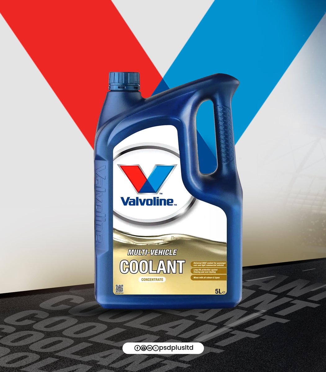 psdplusltd's tweet image. Boost your engine’s performance and ensure long-lasting protection with VALVOLINE MULTI-VEHICLE COOLANT! 🔧💪🏻

Its special formula protects your engine from harmful wear and allows it to operate more efficiently with high performance.