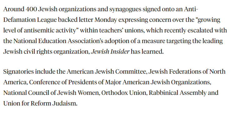 AJCCEO's tweet image. Like the @ADL, we at @AJCGlobal have seen teachers' unions and faculty groups across the country setting a dangerous precedent of normalizing ahistorical and hateful language and ideas, as well as excluding Jewish students and faculty.
To foster truly inclusive educational…