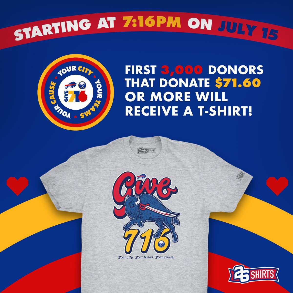LiteracyBuffalo's tweet photo. ❤️ 💙 Give 716 begins TONIGHT at 7:16PM! 💙 ❤️
Please consider donating to LBN. Every penny will help us raise funds toward the purchase of books to use during tutoring.
➡️ https://t.co/BXCTytO6jE

Check out the prizes you could win for donating tonight! #SupportLiteracy #Give716 https://t.co/ZVbtCdOBCI