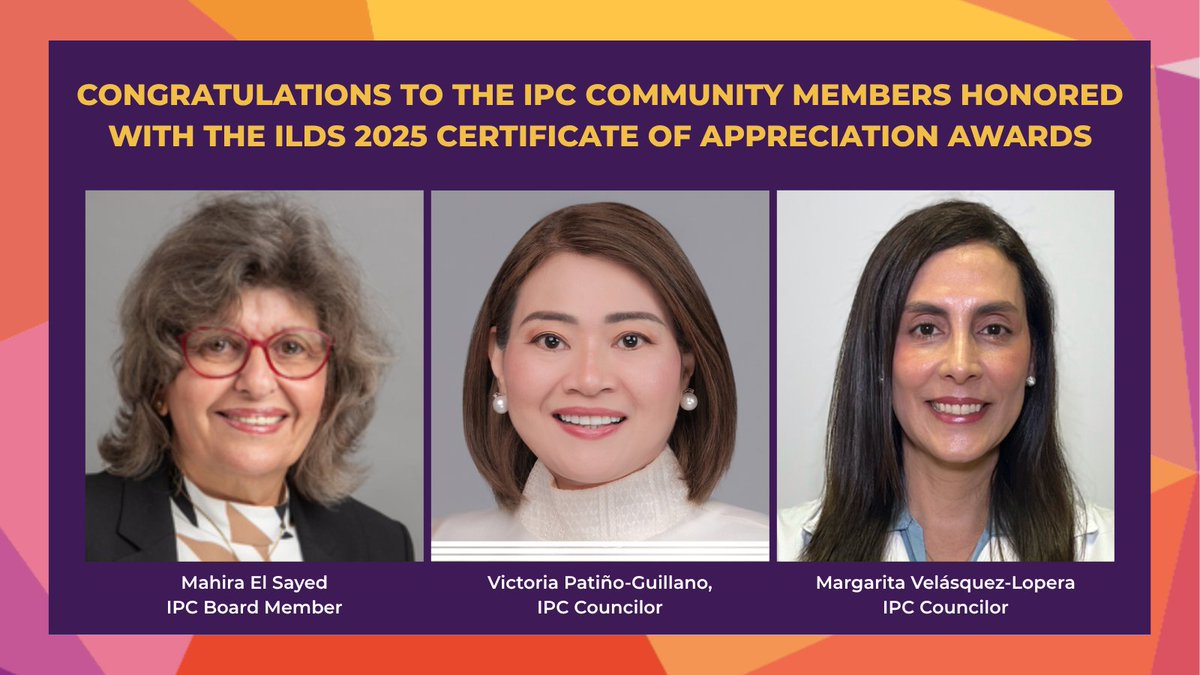 #IPC is excited to celebrate three of our #IPCCommunity members, #IPCBoard Member Mahira El Sayed, and #IPCCouncilors Victoria Guillano and Margarita Velásquez-Lopera, recipients of the 2025 ILDS Certificates of Appreciation.

psoriasiscouncil.org/ipc-news/2025-…