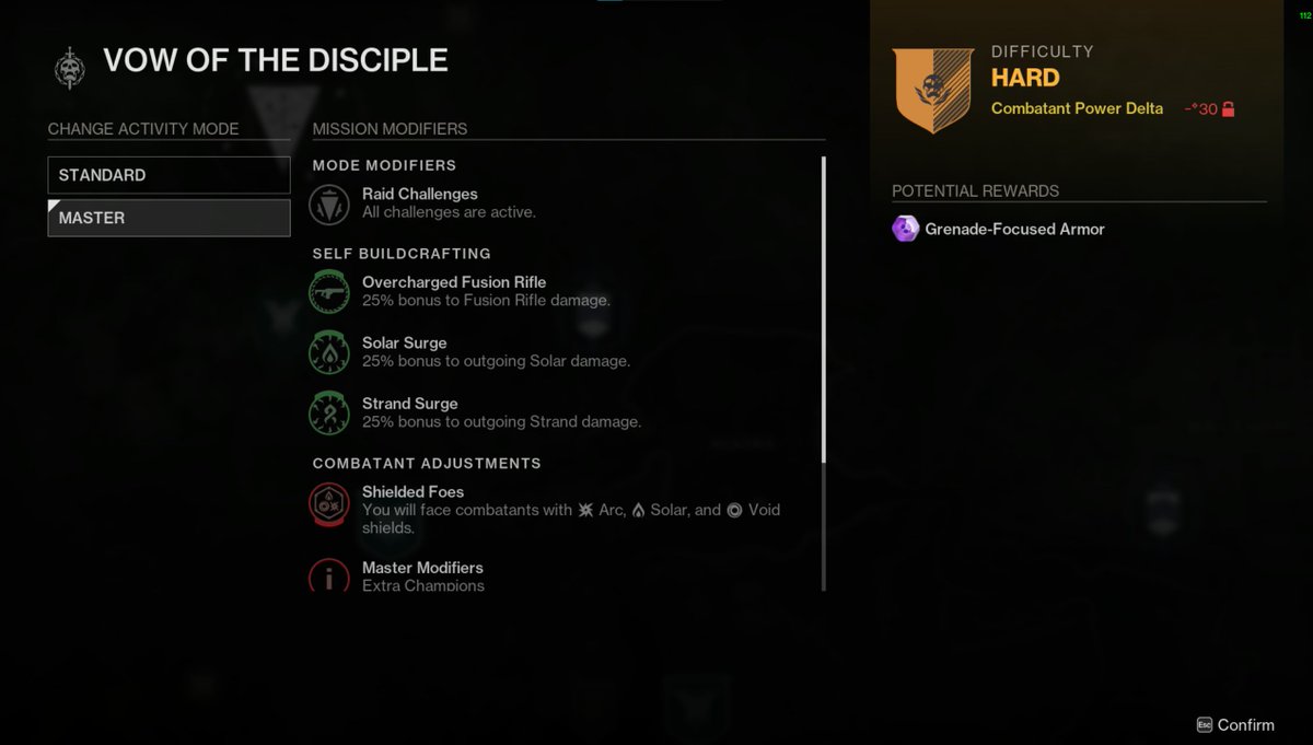 Inspitefuls's tweet image. i love you bungie this is easily the best change of the dlc (master raids available at all times)