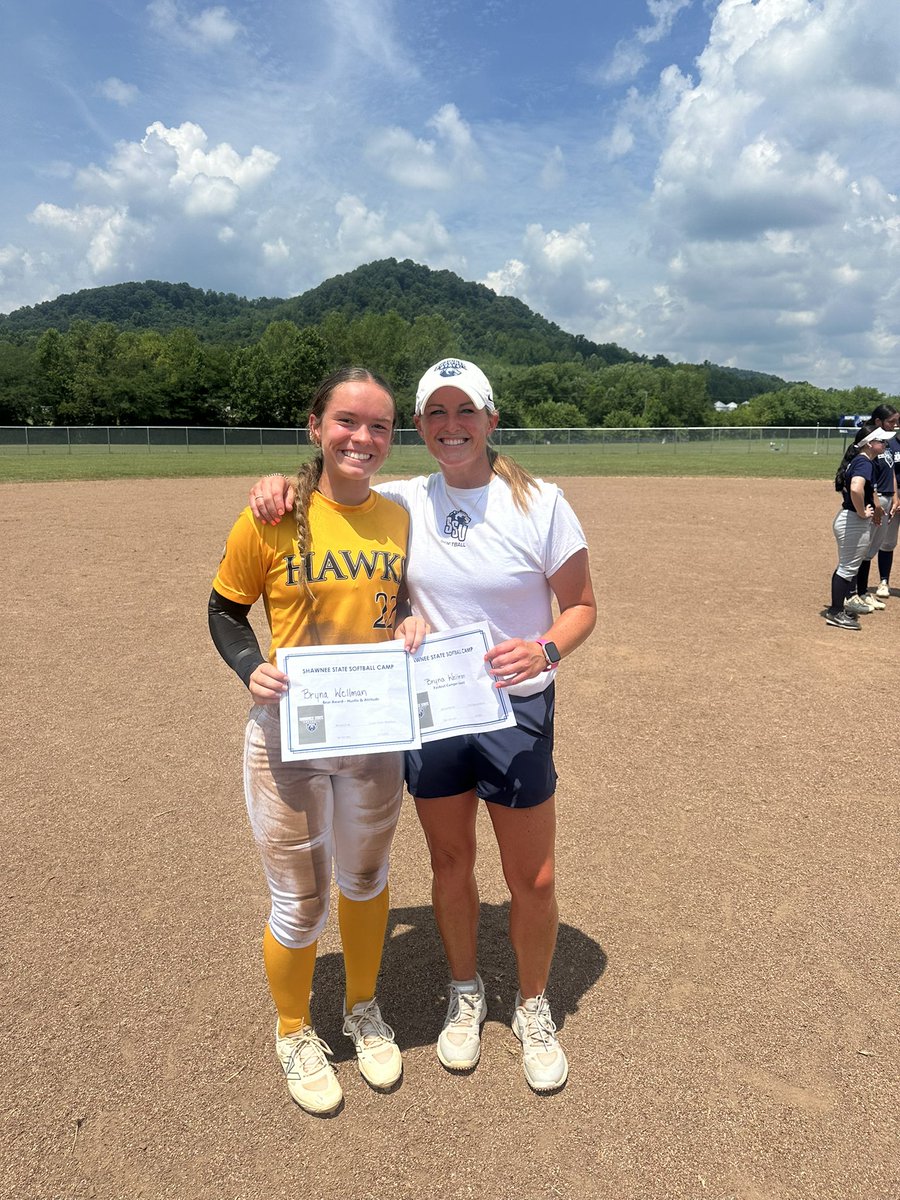 Bryna Wellman (@brynawellman2) on Twitter photo I had a great time today at the <a href="/ShawneeStateSB/">Shawnee State SB</a> camp! Thank you <a href="/kbradshaw12/">Kristen Bradshaw</a> for having me and giving me the "fastest player" and "hustle and attitude" awards! Also a big thank you to the rest of the staff and the team for hosting a fun camp! I had a great time today at the <a href="/ShawneeStateSB/">Shawnee State SB</a> camp! Thank you <a href="/kbradshaw12/">Kristen Bradshaw</a> for having me and giving me the "fastest player" and "hustle and attitude" awards! Also a big thank you to the rest of the staff and the team for hosting a fun camp!