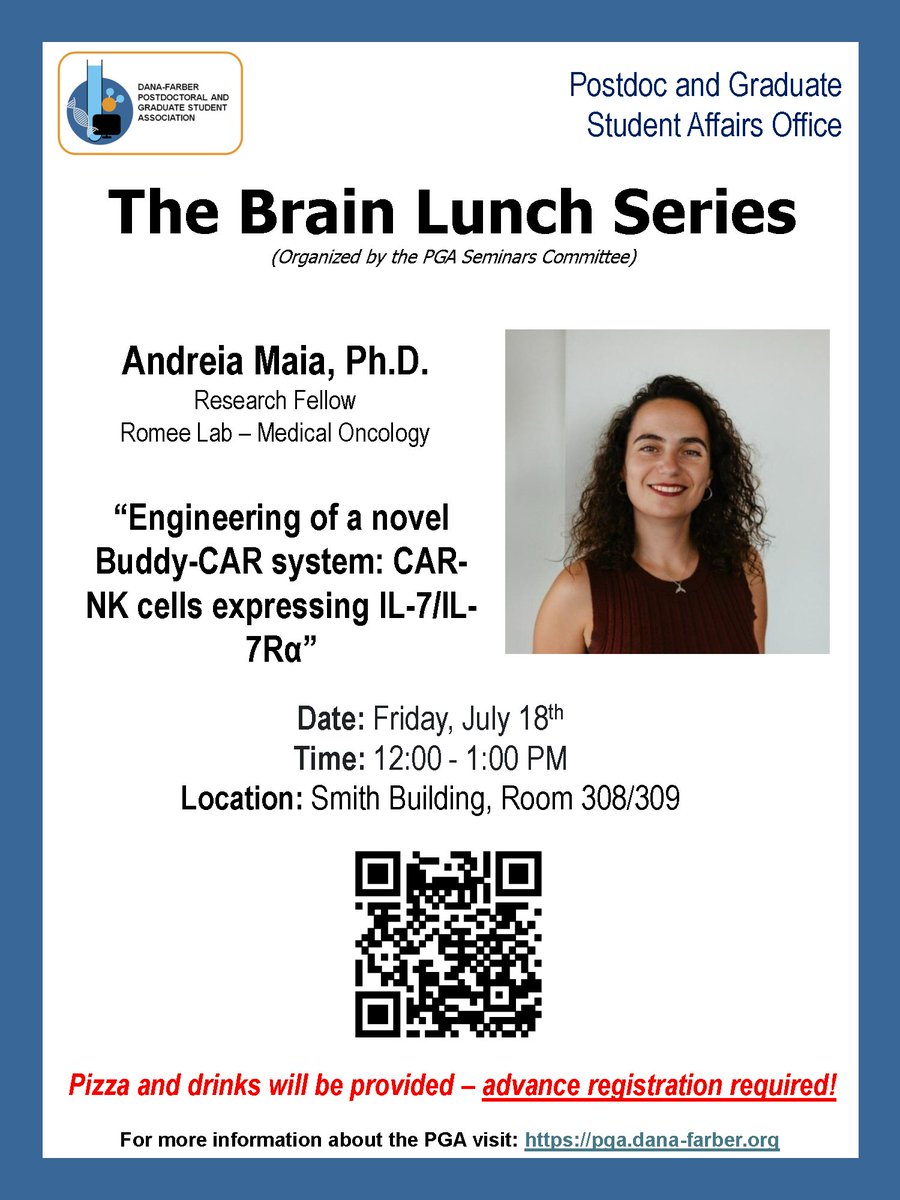 Andreia Maia, PhD is our July 2025 Postdoc Spotlight AND Brain Lunch presenter! See the attached images, and don't forget to RSVP to lunch!

docs.google.com/forms/d/e/1FAI…