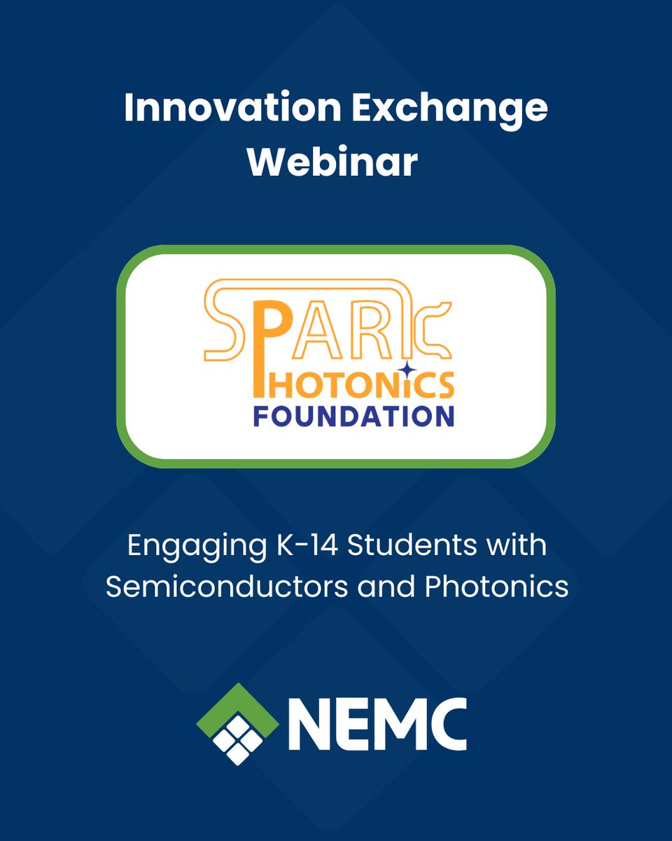 Mass_Tech's tweet image. NEMC is hosting the next Innovation Exchange Webinar Friday, July 18, 11 a.m. – 12 p.m. ET. The webinar will feature two insightful presentations by Northrop Grumman & Spark Photonics Foundation.
Register: events.teams.microsoft.com/event/5bb52bb7…
#NEMC #NEMCHub