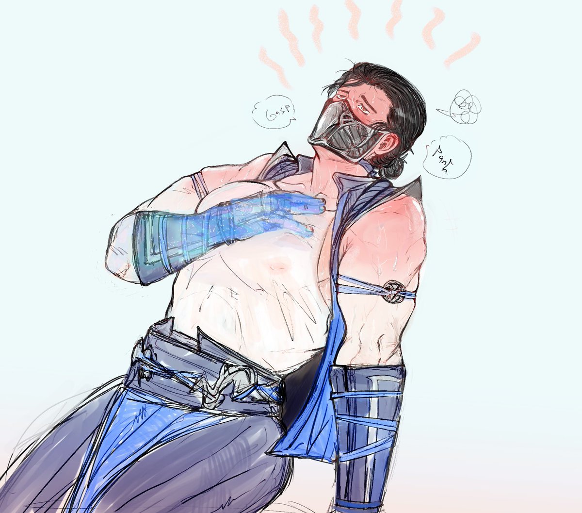 m15574k34r75's tweet image. this blueberry ice cream is melting!! 
Bi-Han thought it was a great idea to chase after his brothers to Japan. HELP HIM plz, get this man back to his icy mountains 🥵 
Obviously an rkgk based on this lovely ref 🤭 
#bihan #MortalKombat #subzero