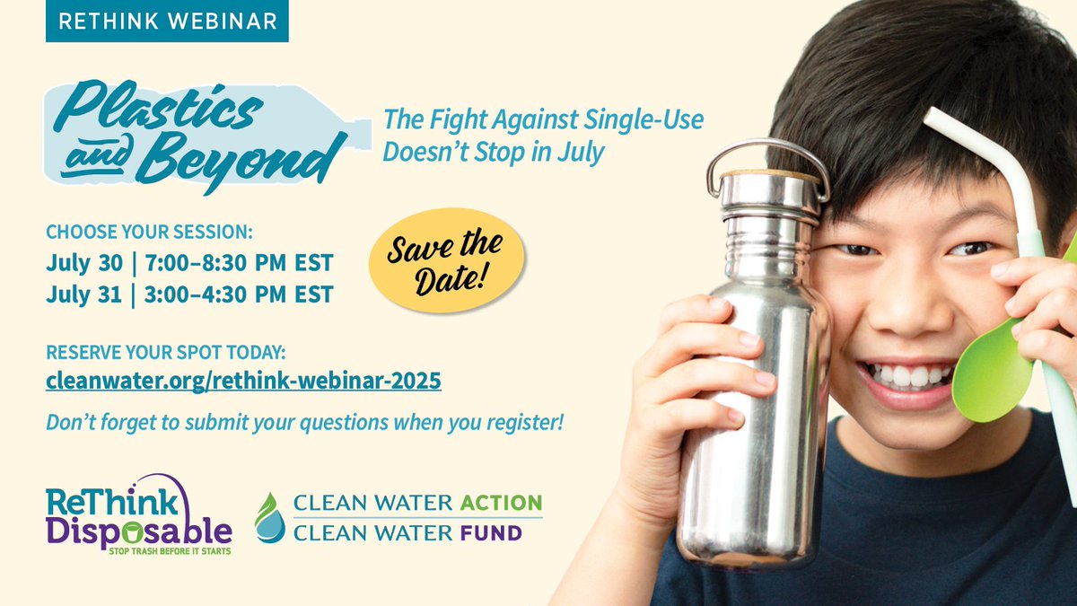 cleanwater_ri's tweet image. How do we move beyond single-use plastics?
Join our free @RDisposable webinar on July 30 or 31 to hear how real people are making reuse work in their communities.
RSVP: cleanwater.org/rethink-webina…
#PlasticFreeJuly #ReThinkDisposable