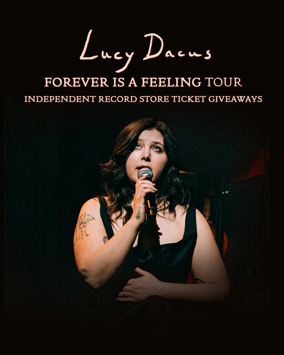 TeamLucyDacus's tweet image. #ForeverIsAFeelingTour continues July 25! Enter to win 2 tickets to a show near you at one of these select indie record stores across the US. Check with your store for additional details ♾️
