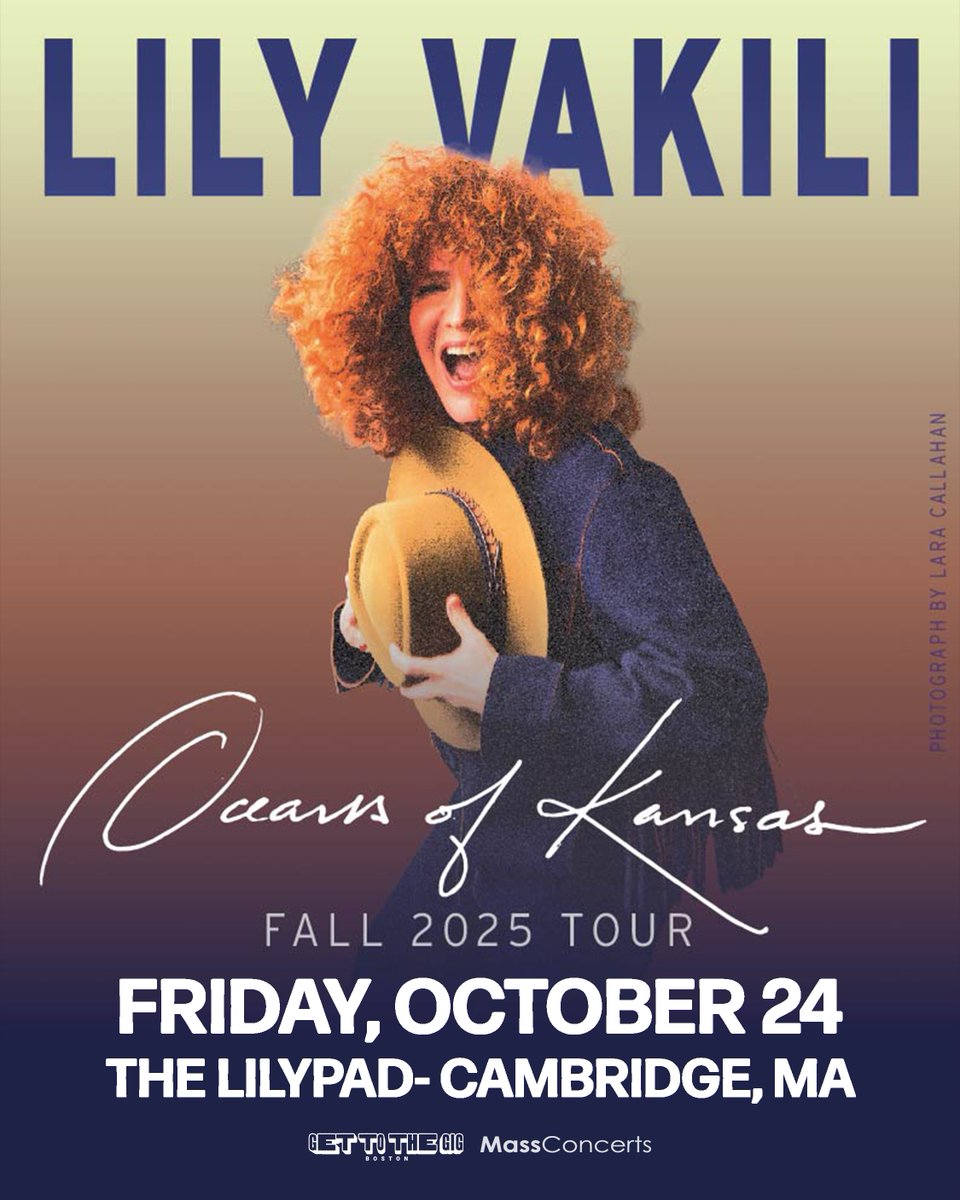 MassConcerts (@massconcerts) on Twitter photo JUST ANNOUNCED📣 Lily Vakili is playing the <a href="/lilypadinman/">The Lilypad</a> on 10/24!
📆 Friday, October 24th
📍 The Lilypad
🎟 On Sale | NOW
🔗 hive.co/l/lilyvakili-1… JUST ANNOUNCED📣 Lily Vakili is playing the <a href="/lilypadinman/">The Lilypad</a> on 10/24!
📆 Friday, October 24th
📍 The Lilypad
🎟 On Sale | NOW
🔗 hive.co/l/lilyvakili-1…
