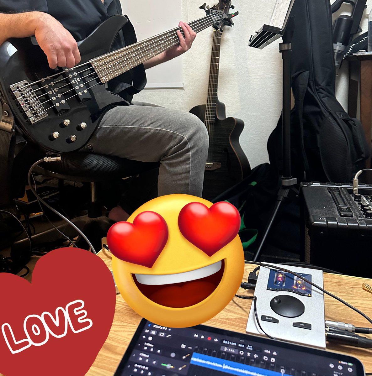 toru_hongo's tweet image. 本日は #本郷徹Band 今夏サブスクリリースの新曲 「#EnemyMe」のBassレコーディングでした💡

ヨネちゃん@yonezo1213 歌心あるナイスなベースRECをありがとう😌✨

この後ボーカル&amp;amp;コーラスの最終版を録ってから、
こっぴー@coppy_guitar にミックスマスタリングをしてもらうの巻😆✨

お楽しみに〜！