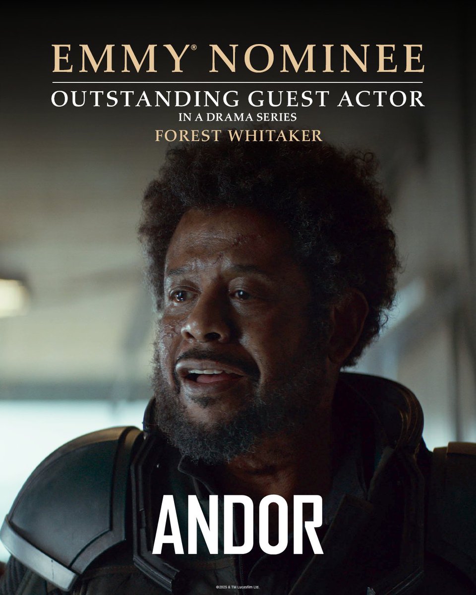 andorofficial's tweet image. Congratulations to Forest Whitaker for his Emmy® nomination for Guest Actor In a Drama Series in ANDOR. #Emmys