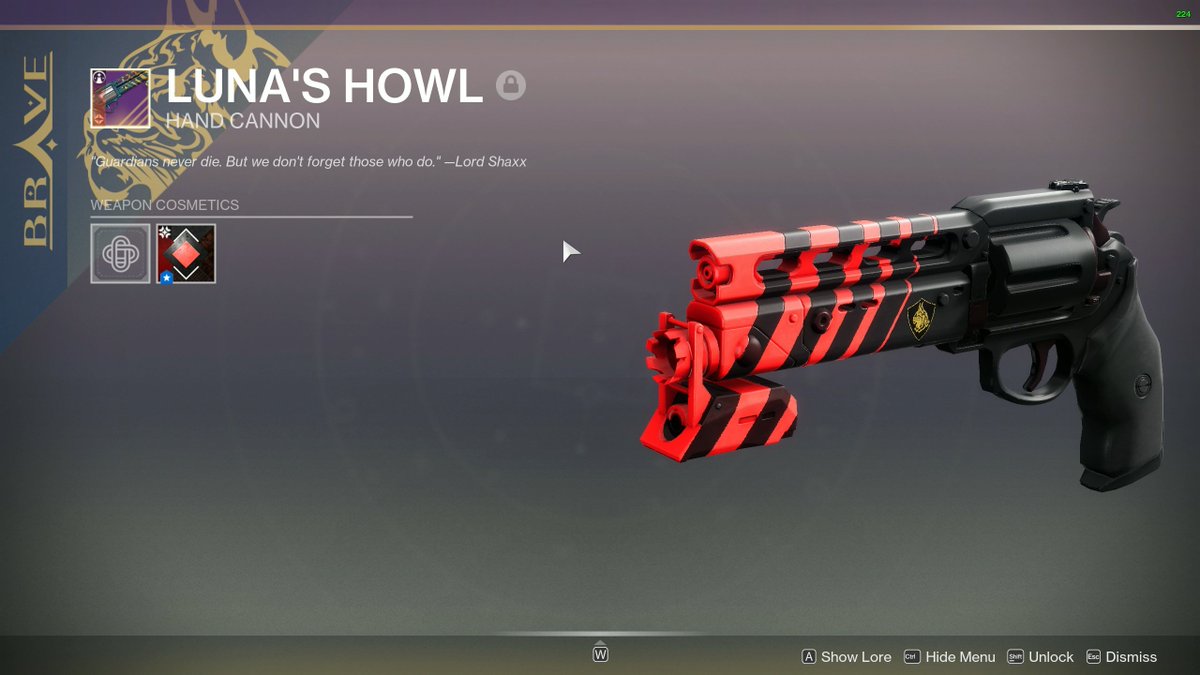 Just learned this is only on this weapon so far, it's not on Luna's at least