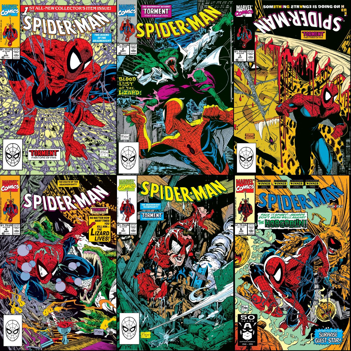 Spider-Man #1-6 cover dated August 1990-January 1991.