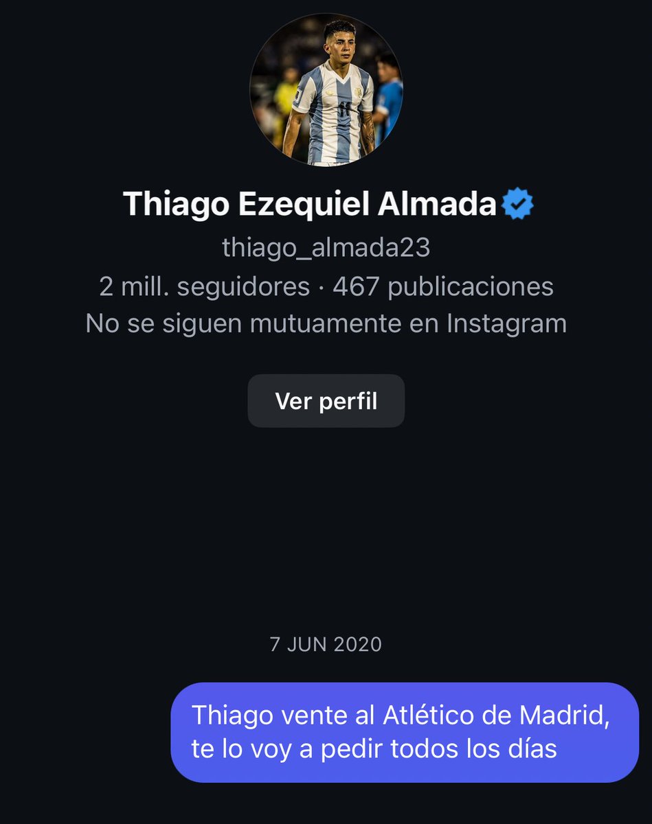 pascualruizar's tweet image. Thiago Almada ha tardado, pero finalmente me hizo caso después de mandarle un mensaje en 2020 en la etapa Complutense pidiéndole fichar por el Atlético de Madrid. Nunca perdí la esperanza