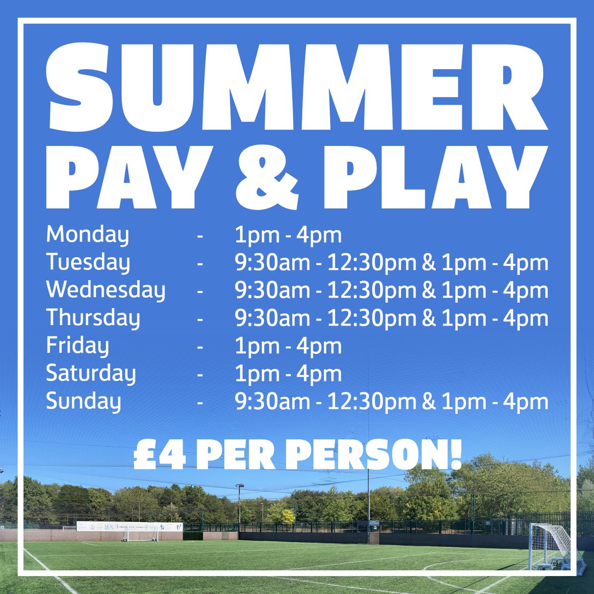 Make sure to check out our Pay &amp; Play times for the Summer Holidays! 👇

Only £4 per person. #NorfolkFootball ⚽