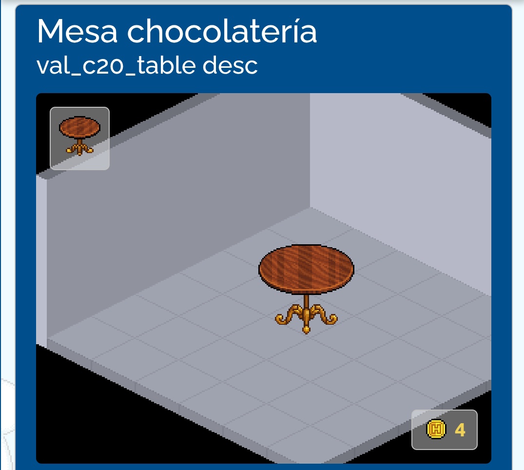Abrlyn's tweet photo. ¡Hola! Busco estos furnis, Silla chocolatería y Mesa chocolatería en cantidad, a precios no inflados por merca (o un poco más baratos), lo antes posible.Necesito 6 sillas y 3 mesas 🤎🍫
Agradezco RT y sorteo 5c por like y rt el viernes que viene! 𖹭
#Habbo #ESHabbo #HabboSorteo https://t.co/3HX3YWq56P