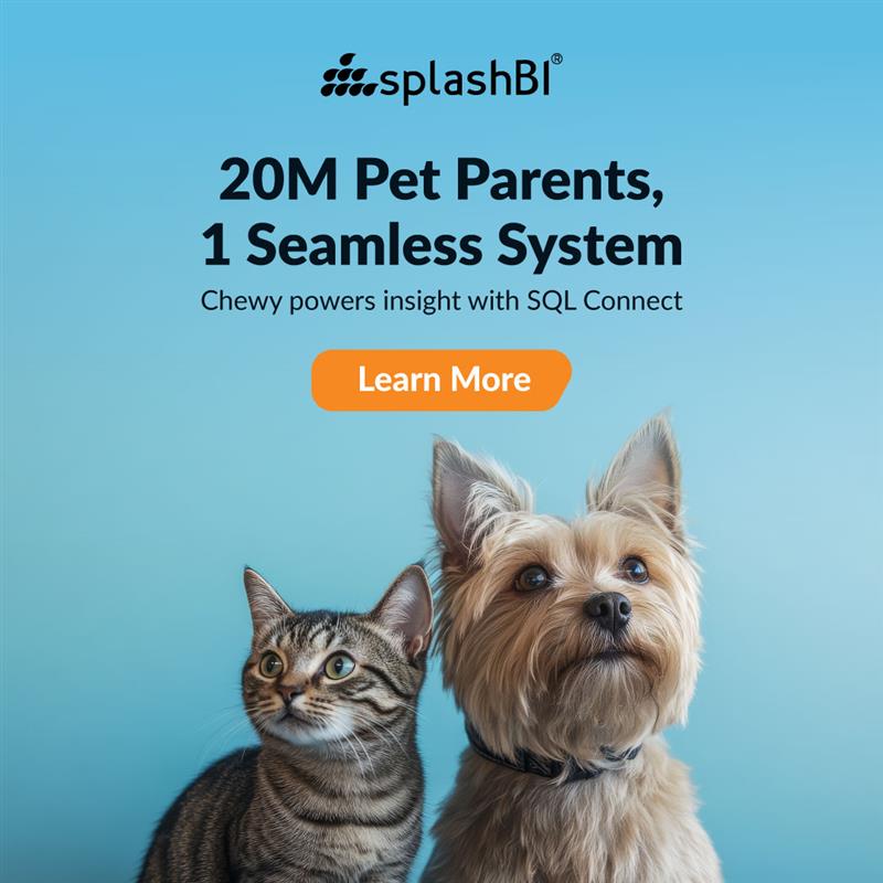 SplashBI's tweet image. Managing data for 20M pet parents takes speed. 
Chewy’s team now runs Oracle + WMS queries without the struggle.

Learn More- tinyurl.com/2s3nzmzj

#ChewyData #SQLConnect #ERPIntegration #OracleFusion #SplashBI #BusinessIntelligence