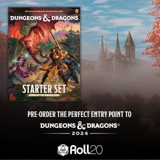 dms_guild's tweet image. Pre-Order the Heroes of the Borderlands Starter Set (2024) for @roll20app VTT today!

Details here: tinyurl.com/3zhks9kj

The perfect entry point to the world of Dungeons &amp;amp; Dragons and your easy on ramp to learning the world’s most popular #TTRPG

#dnd5e #dungeonsanddragons