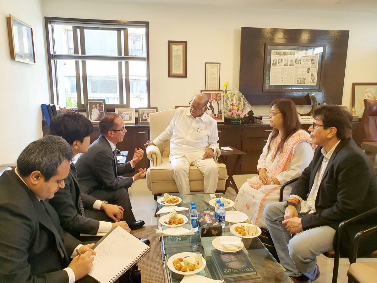 ICIB Media and Film committee chairman Mr Neilesh Malhotra was part of the Diplomatic Courtesy Meeting Between Honourable Shri Sharadchandraji Pawar, MP and National President of NCP-SP and H.E. Mr. Yagi Koji, the Hon. CG of Japan in Mumbai.
