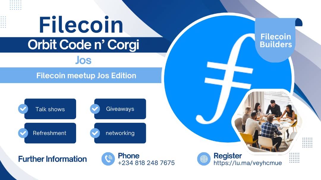 FilecoinOrbitPL's tweet image. 🚀 Filecoin is coming to Jos!

Join us on July 18th, 2025 for the Orbit Code n’ Corgi meetup! 🎉

Expect talks about the Filecoin ecosystem and it&apos;s real world use case, network, giveaways, and fun!

📍 Register now: lu.ma/veyhcmue

#FilecoinJos #Web3Jos