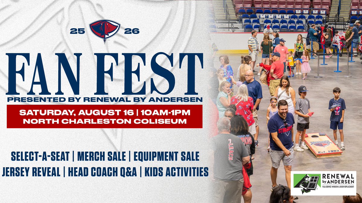 SCStingrays's tweet image. Fan Fest is back! 🎉
Join us Saturday, August 16, at the North Charleston Coliseum for an action-packed morning featuring the exclusive reveal of our 2025-26 jerseys, raffles, and a live Q&A with Head Coach David Warsofsky. Catch all the details by clicking the link below.
🗞️…