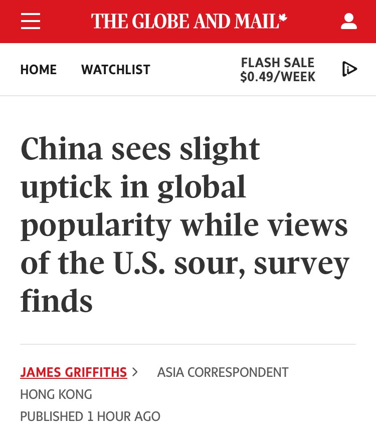 This makes I think the 4th positive China story in the Globe and Mail in the last 24 hours.