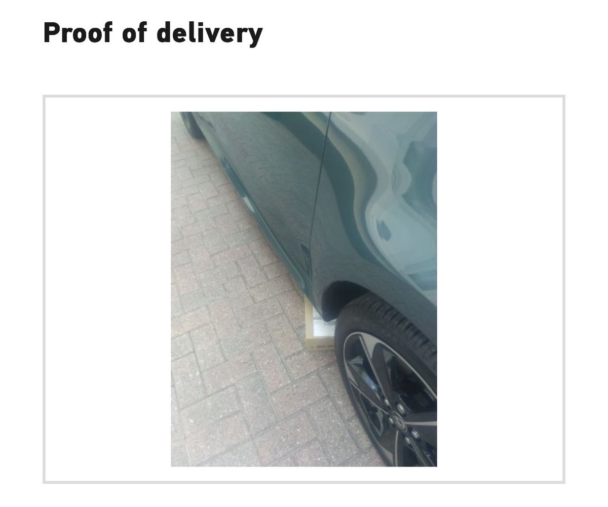 Dear delivery companies, 

What is this behaviour? 

I have (nice, helpful, at-home) neighbours, I have helpfully given you alternative dates ahead of delivery date. 

But no, under the car it must go? 😂

Thanks 
Safeena