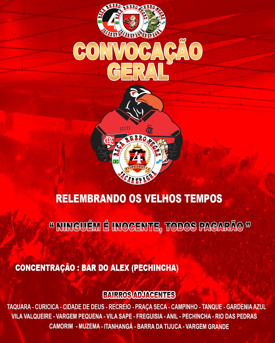 Raça tá voltando, faltam 5 dias!! 

Agora fala com a gente… 

Qual o momento mais foda que vcs já viveram com a Raça de Jacarepaguá?!