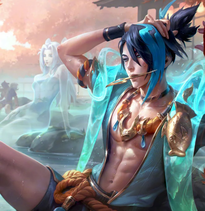 Aphelios' finished skin looks surprisingly good, but it's still a shame that his PRESTIGE went for a joke skin where Alune is practically jobless (That's unless her watching her brother getting railed is a part of a .)