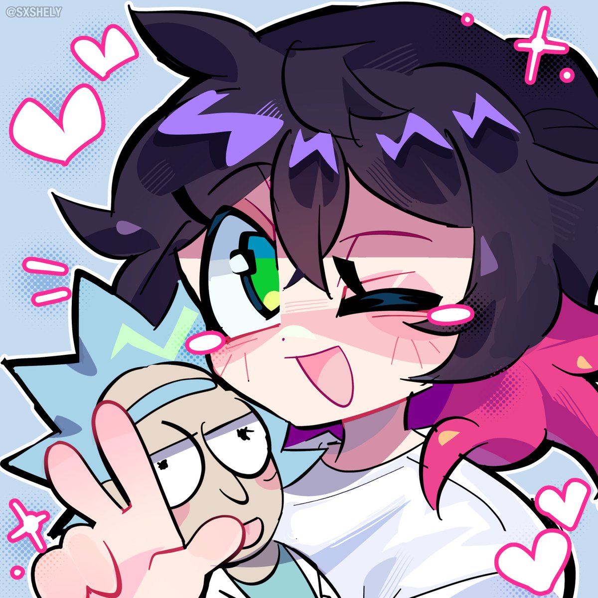 BUNNIIYE's tweet image. well well wellll its rick and morty time (comm)