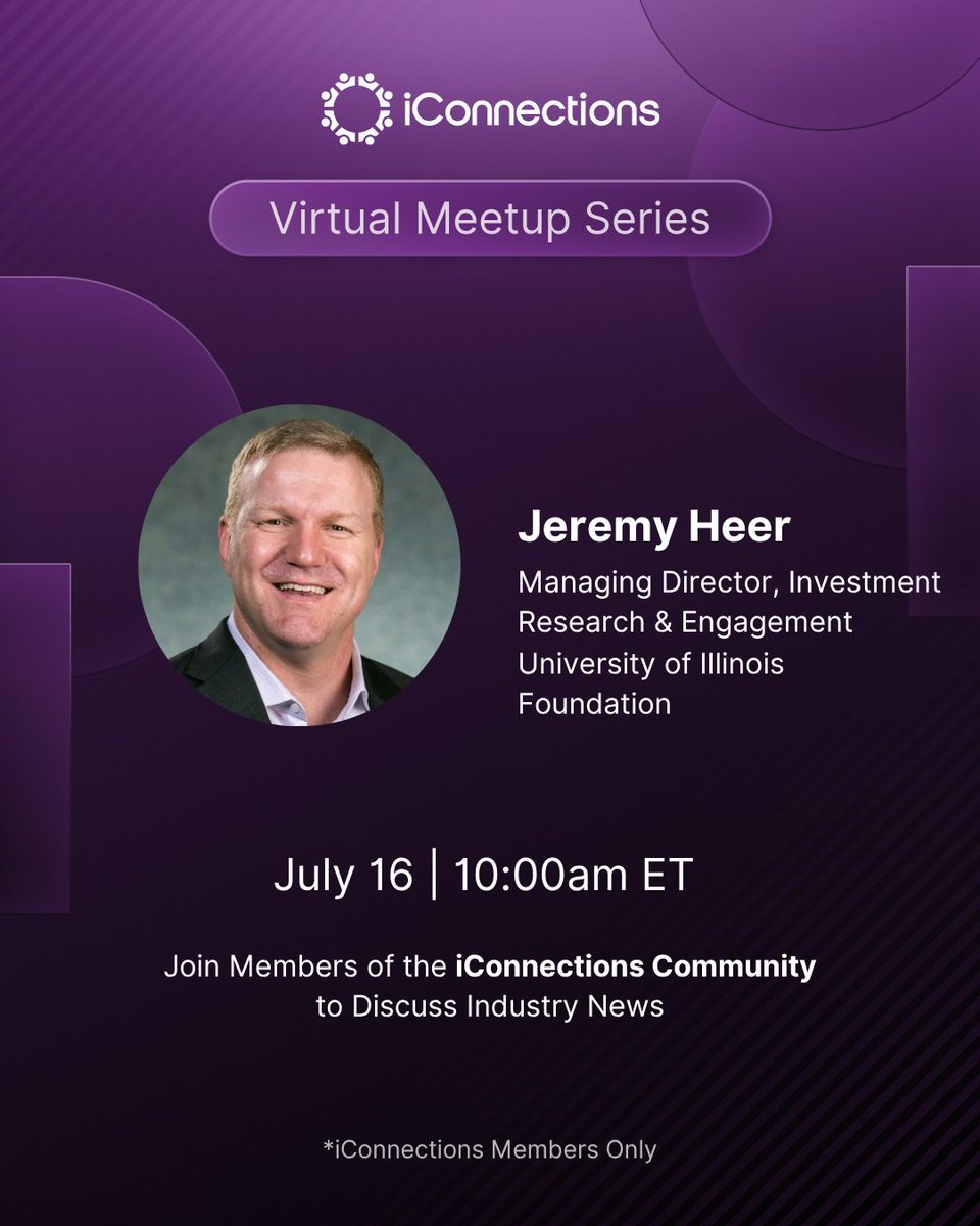 iconnections_io's tweet image. From Research to Rhythm: Jeremy Heer on Intentional Sourcing | University of Illinois Foundation

Join us tomorrow, Wednesday, July 16 at 10AM ET for a live session with Jeremy Heer, Managing Director of Investment Research and Engagement at the University of Illinois Foundation.…