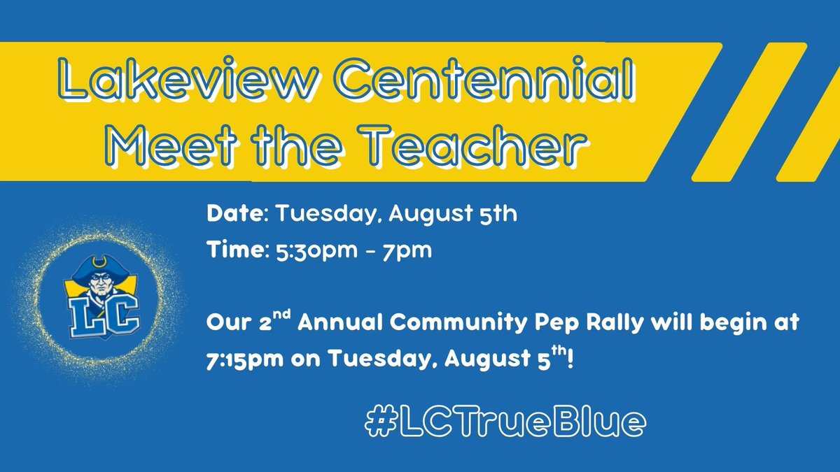 Patriot Families- we are hard at work getting ready for another great school year! We can’t wait to meet you on Aug 5 for Meet the Teacher &amp; our 2nd Annual Community Pep Rally! Make plans to join us! #WeAreLC