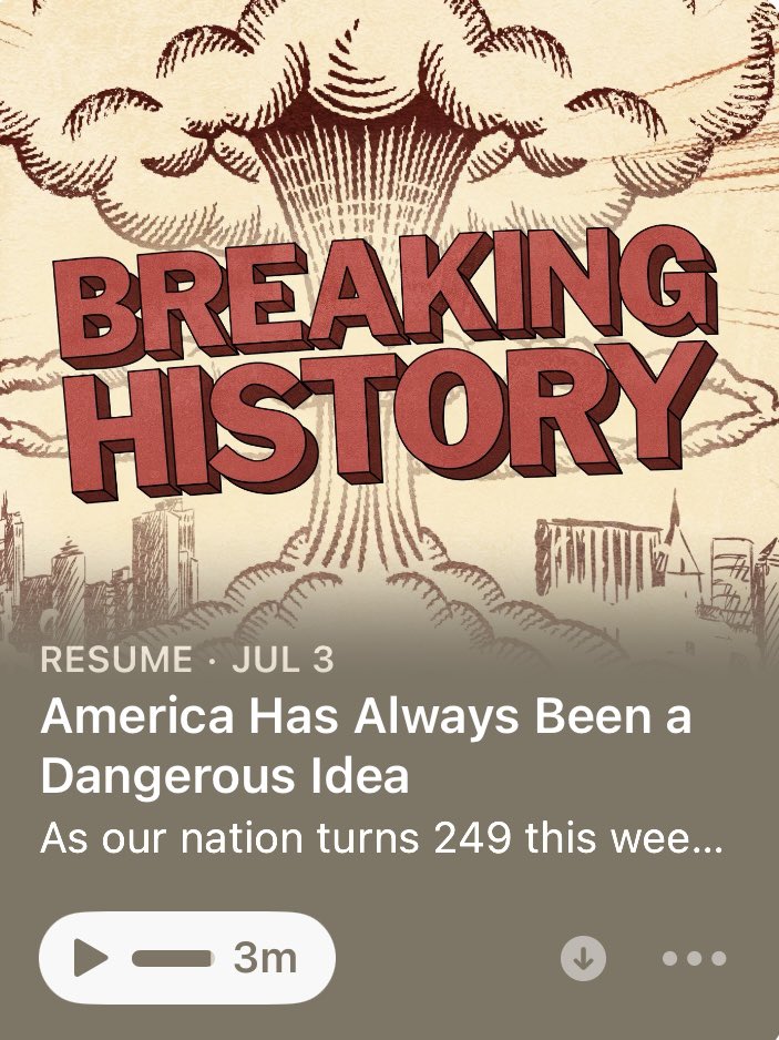 AriLamm's tweet image. We cherish the ideas of the Declaration of Independence not just because they are ours, but because they are true.
This was such an awesome episode by @EliLake, and Breaking History is an absolutely elite podcast.