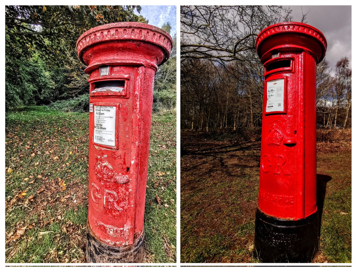 tismenic70's tweet image. This one is at Newstead Abbey..#PostboxPreservationDay
Before and after