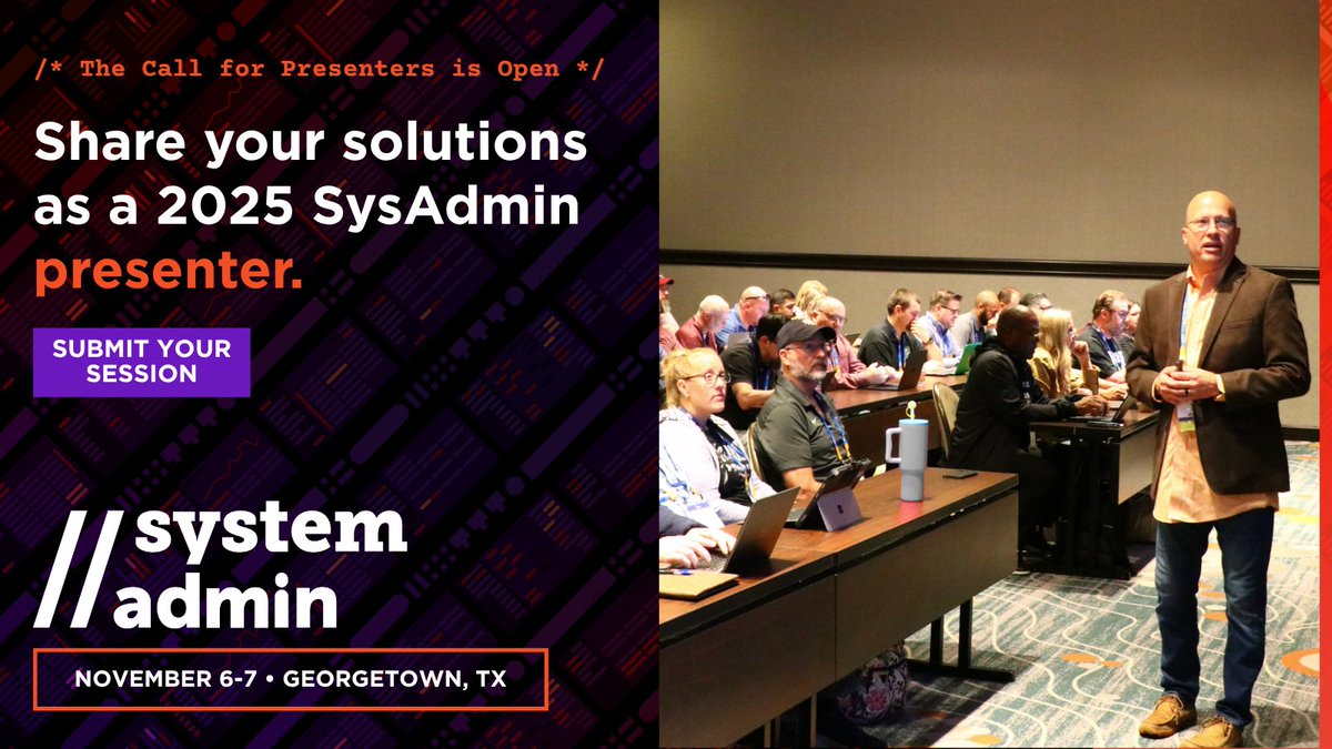 TCEA's tweet image. You’re the one solving real problems with real tools. So why not share that expertise?
TCEA is seeking presenters for the 2025 SysAdmin Conference—and we want tech pros like you who keep school systems running.
🛠️ Network security
📱 Device deployment
📊 Data systems
📍 Support…