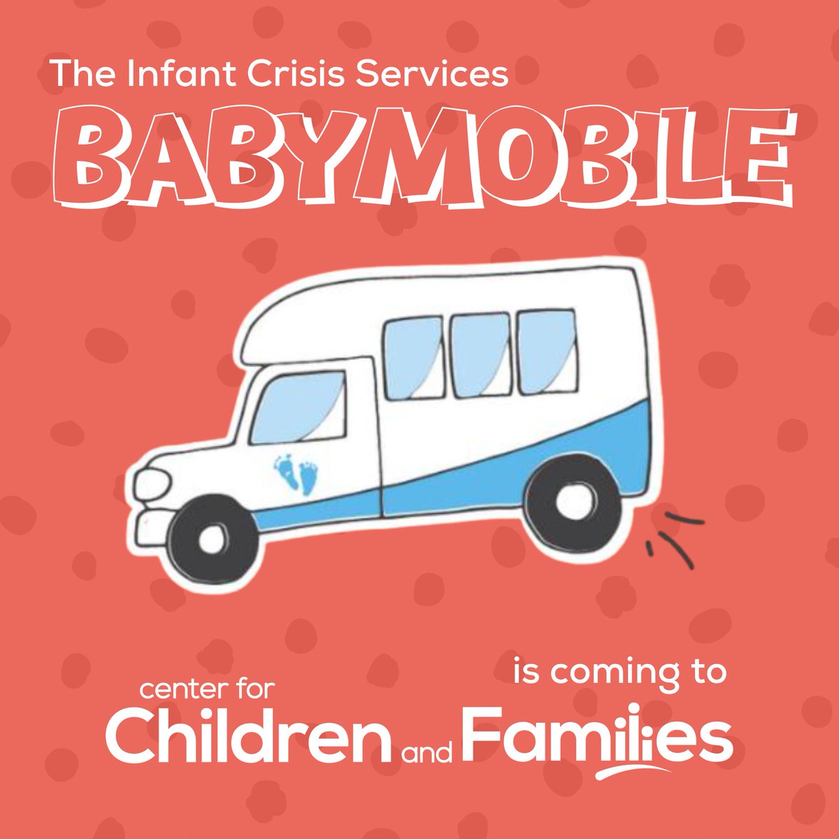 The Infant Crisis Services #BabyMobile will be at CCFI later this month on Monday, July 28th from 10:00 a.m. to 2:00 p.m. No appointment is needed and services are offered on a drive-thru basis while supplies last.