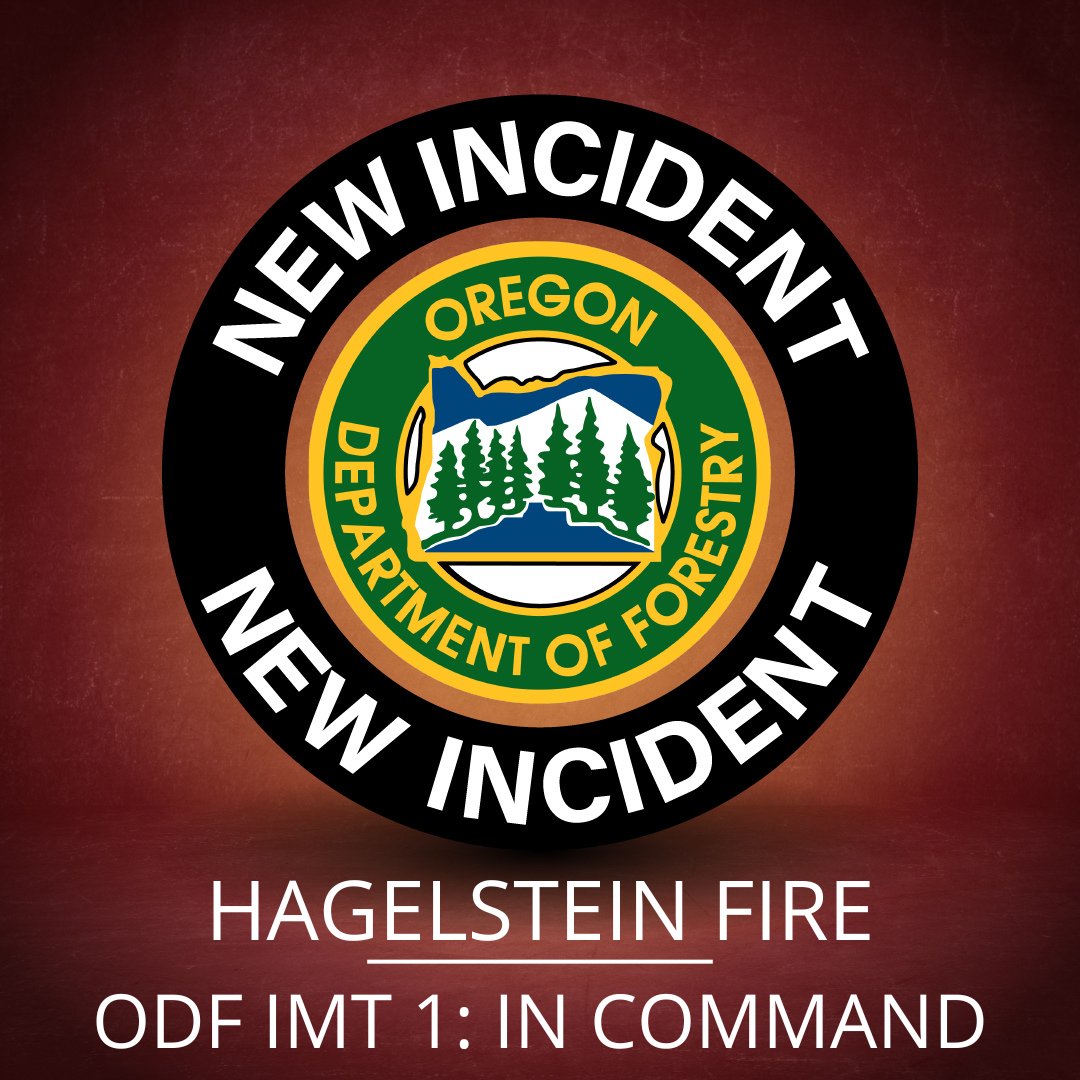 ORDeptForestry's tweet image. ODF IMT 1 has taken command of the Hagelstein Fire, which is about 14 miles north of Klamath Falls near Highway 97. The team is now managing both the Elk and Hagelstein fires, continuing to provide critical support to local districts.