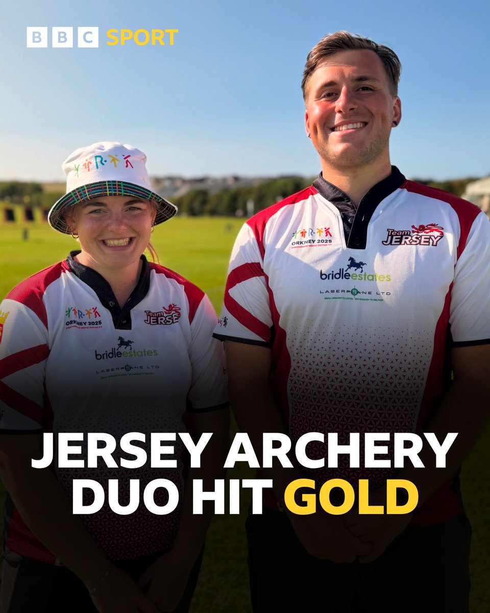 Mollie Perrett and Freddie Crosby won mixed gold as Jersey archers continued their fine form at Orkney 2025 🏹👏 bbc.in/4eRS4fo