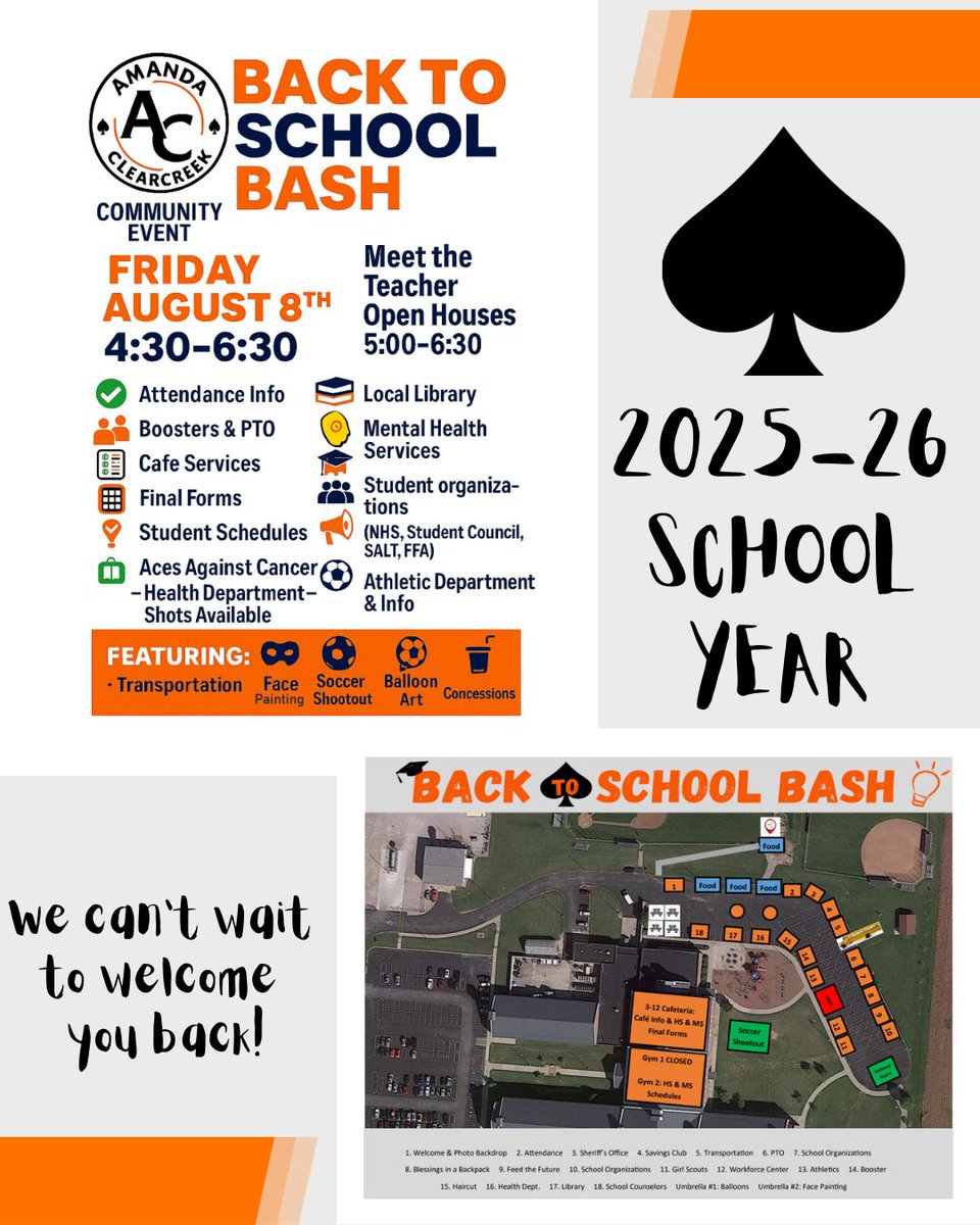 SAVE THE DATE!  The 2025 Back to School Bash will take place on Friday, August 8th from 4:30 to 6:30pm here at Amanda-Clearcreek!  We hope you'll join us as we celebrate the new school year with fun and informative activities for all grade levels!
amanda.k12.oh.us/~board/distric…