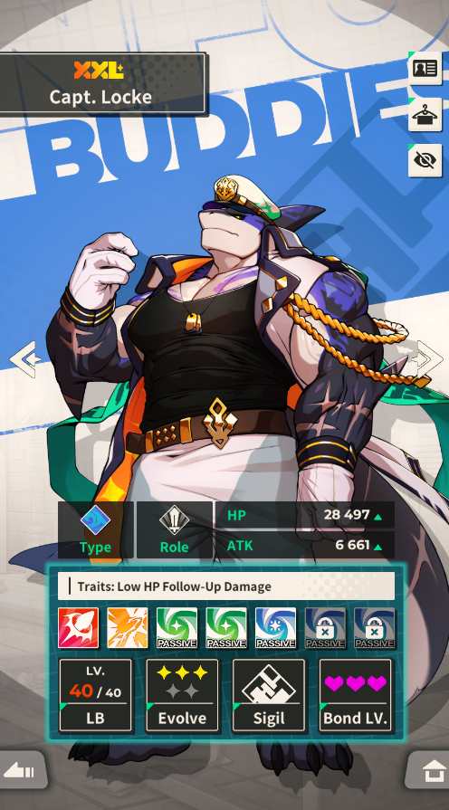 I have managed to get quite a few copies of this guy! I managed to reach 3*p12. I maxed his basic attack and leveled up his skill and passives somewhat, but there's still room to improve. I'll try to get his level up. I will ascend my Capt. Locke to the heavens if I have to!