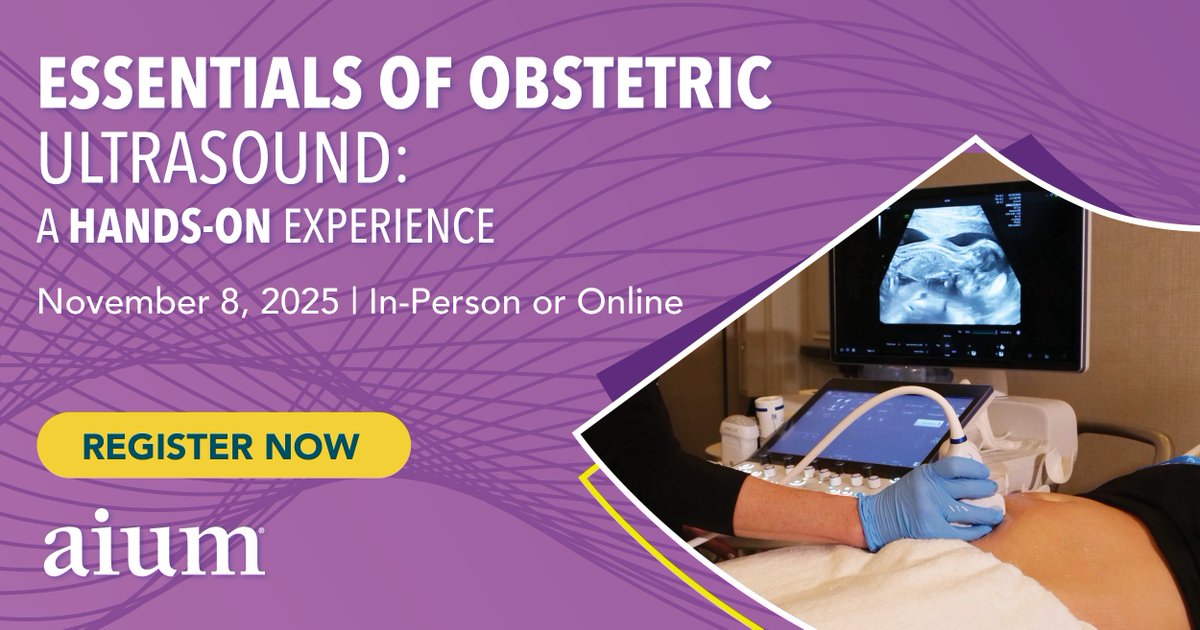 AIUMultrasound's tweet image. REGISTRATION NOW OPEN! Enhance your obstetric ultrasound skills at the AIUM's Essentials of Obstetric Ultrasound: A Hands-On Experience on Sat, Nov 8. In-person can earn up to 6.75 CMEs, while online can earn up to 4.75 CMEs. Register now: bit.ly/44USUEB